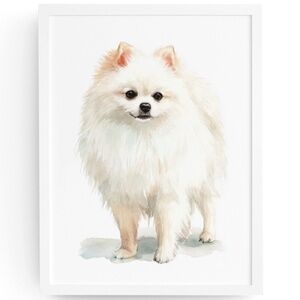 Watercolor Pomeranian Dog Portrait Art Print – Unframed Fine Art Poster